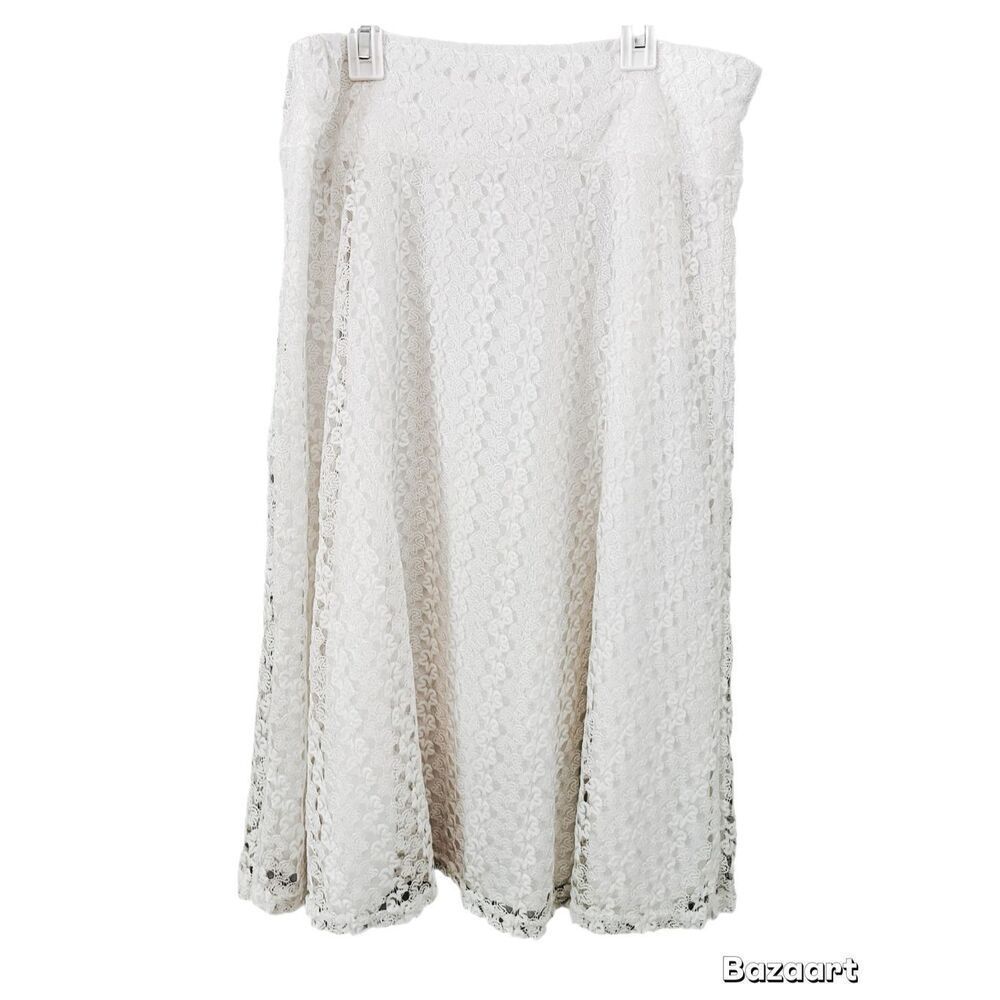 Elizabeth & Nicole Elegant Laced A-line Skirt size XL - Picture 2 of 8